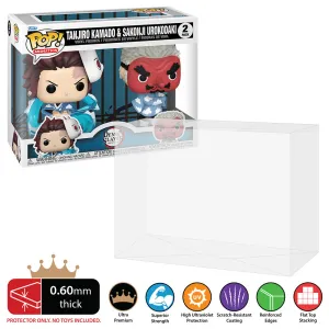 2 PACK Pop Protectors for Funko (0.60mm thick, UV & Scratch Resistant) 6.25h x 8w x 3.5d (Tags: A-M)
