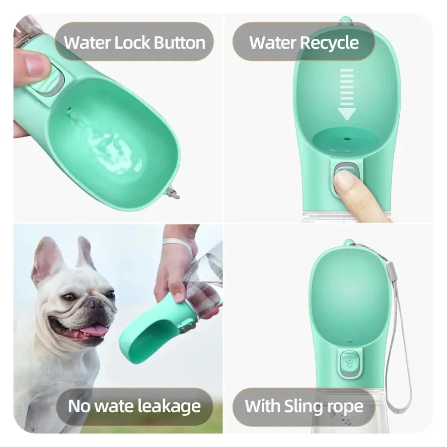 3 in 1 Pet Water Bottle for Dogs and Cats - Leakproof Travel Drinking Container for Outdoor Adventures