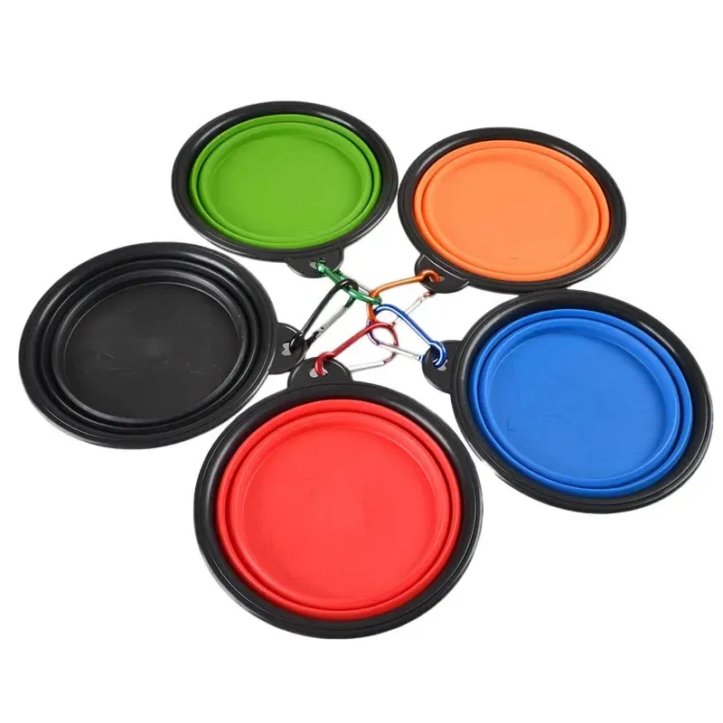 350ml Collapsible Dog Pet Folding Silicone Bowl Outdoor Travel Portable Puppy Food Container Feeder Dish Bowl Pet supplies