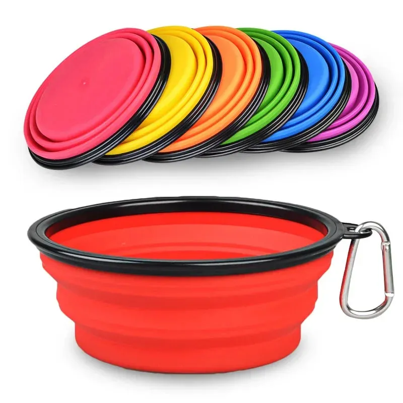 350ml Collapsible Dog Pet Folding Silicone Bowl Outdoor Travel Portable Puppy Food Container Feeder Dish Bowl Pet supplies