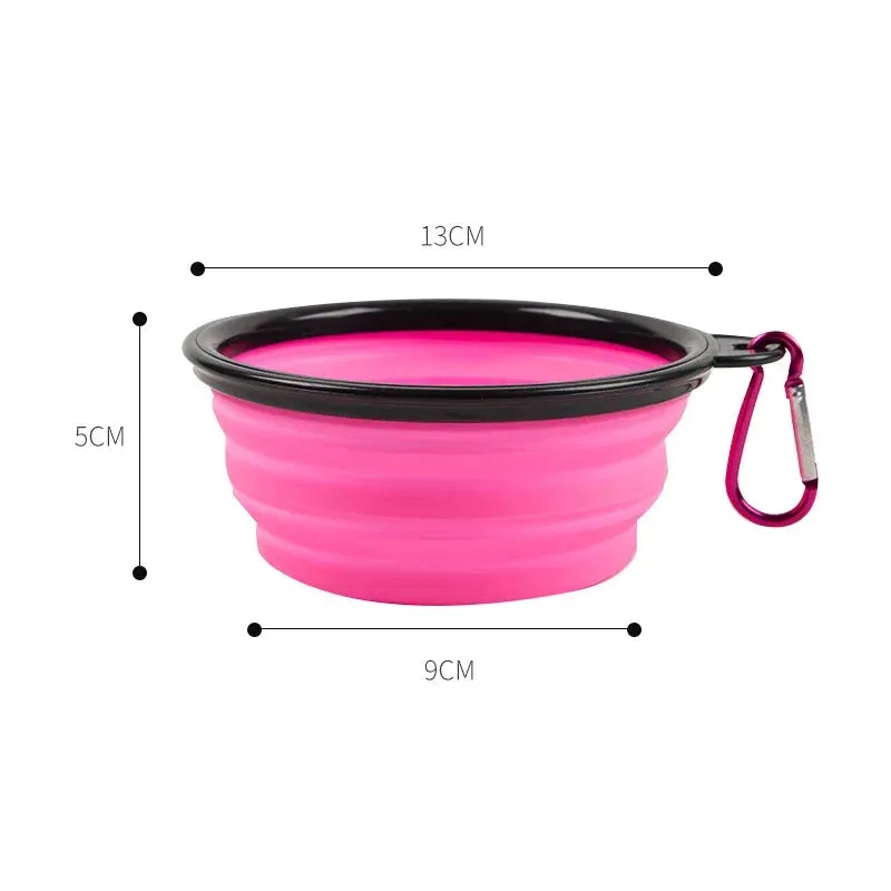 350ml Collapsible Dog Pet Folding Silicone Bowl Outdoor Travel Portable Puppy Food Container Feeder Dish Bowl Pet supplies