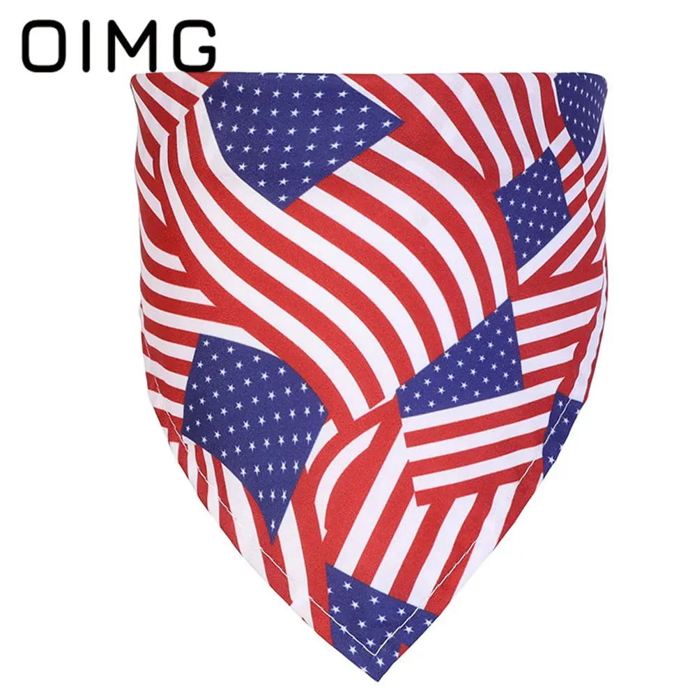 American Independence Day Dog Saliva Towel Pet Cat Mesh Tutu Skirt Puppy Dress Up Party Supplies 2Pc Set Schnauzer Papillon
