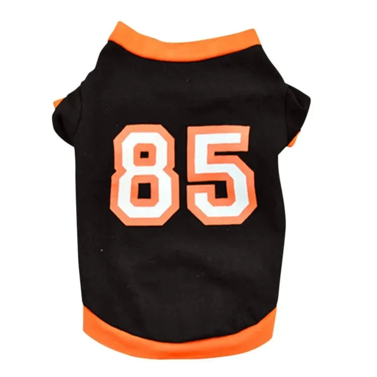Cool Black Elastic Jersey Pet Dog Shirt | Sports Shirts with Numbers 85 & 7 | Stylish Dog Clothing