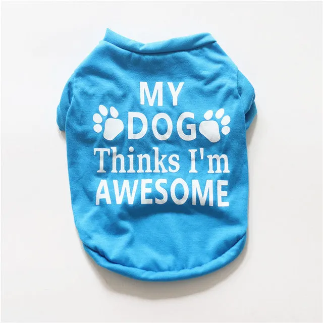 Cute Printed Summer tshirt Dog Clothes Cotton