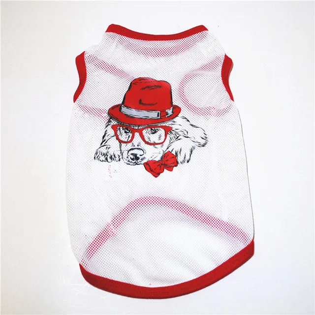 Cute Printed Summer tshirt Dog Clothes Cotton