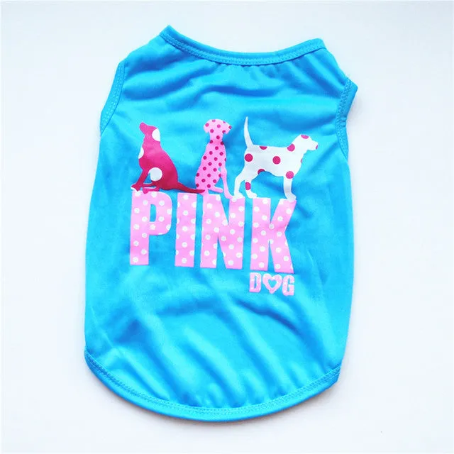 Cute Printed Summer tshirt Dog Clothes Cotton
