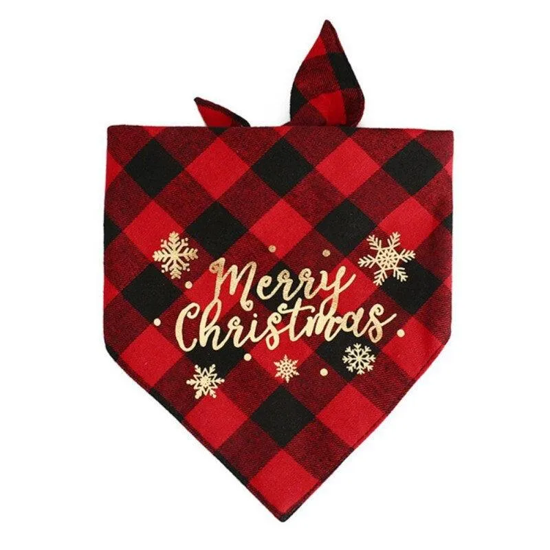 Dog Bandanas Pet Scarf Christmas Pet Triangle Bibs for Dogs Washable Bow Tie Collar Cat Dog Kerchief Small Large Dog Accessories