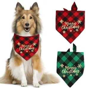 Dog Bandanas Pet Scarf Christmas Pet Triangle Bibs for Dogs Washable Bow Tie Collar Cat Dog Kerchief Small Large Dog Accessories