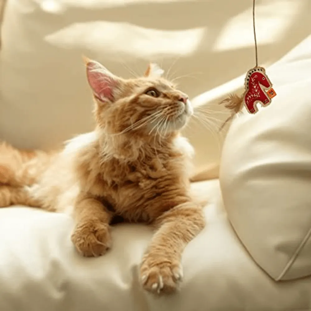 Fofos Scandi Horse with wooden stick Toy for Cats