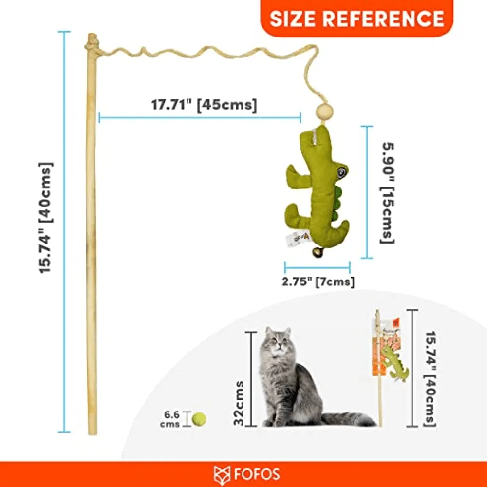 Fofos Wand Crocodile Toy for Cats