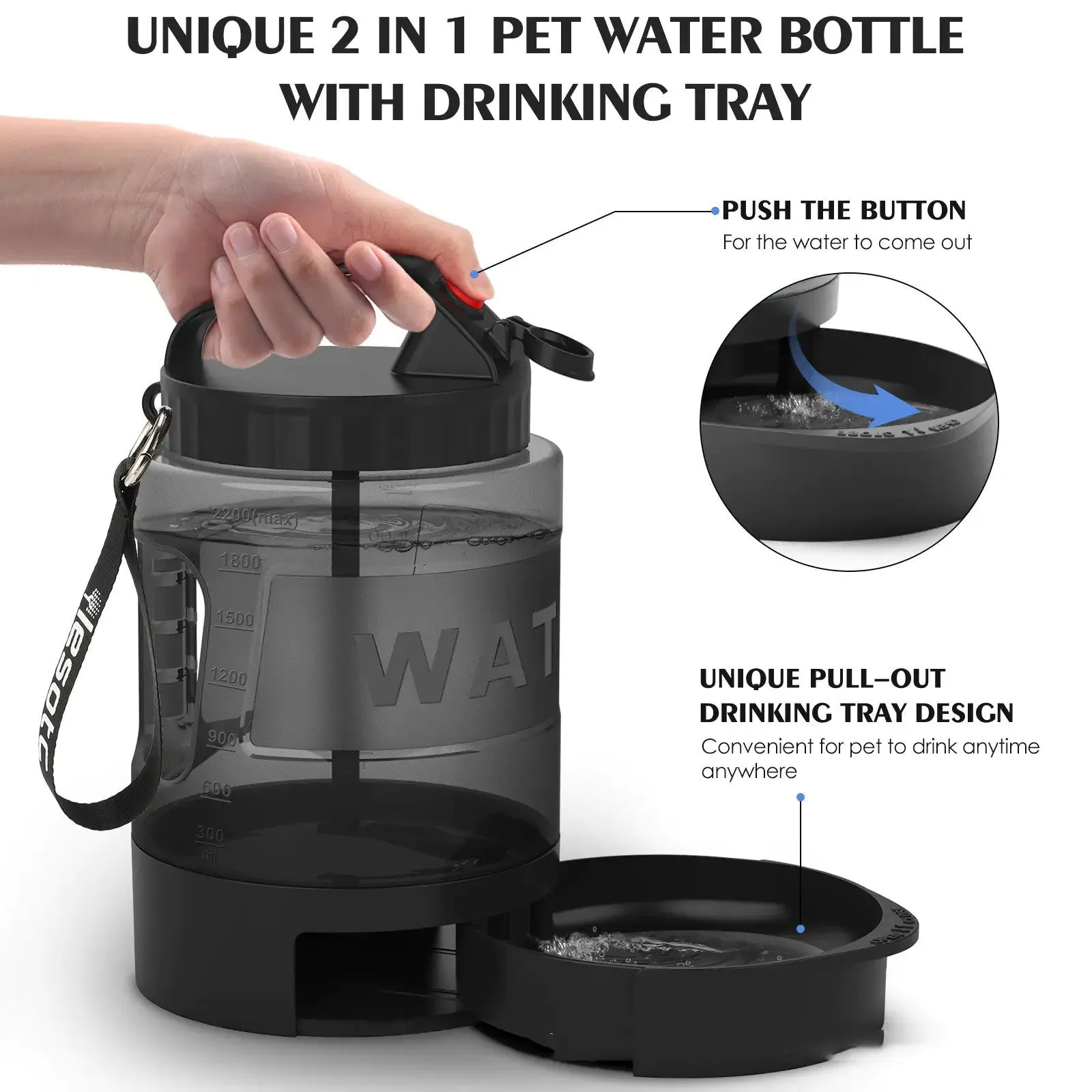 Large Capacity Dog Travel Water Bottle