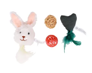 Meow & Me Woodland Cat 4 Piece Bunny Assortment Cat Toy