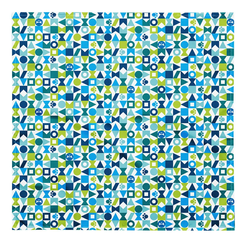 Mid Century Modern Blue Pawzl Pet Bandana