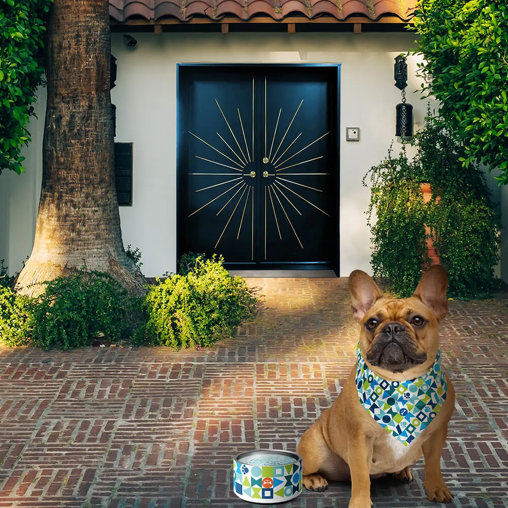 Mid Century Modern Blue Pawzl Pet Bandana