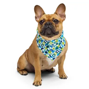 Mid Century Modern Blue Pawzl Pet Bandana