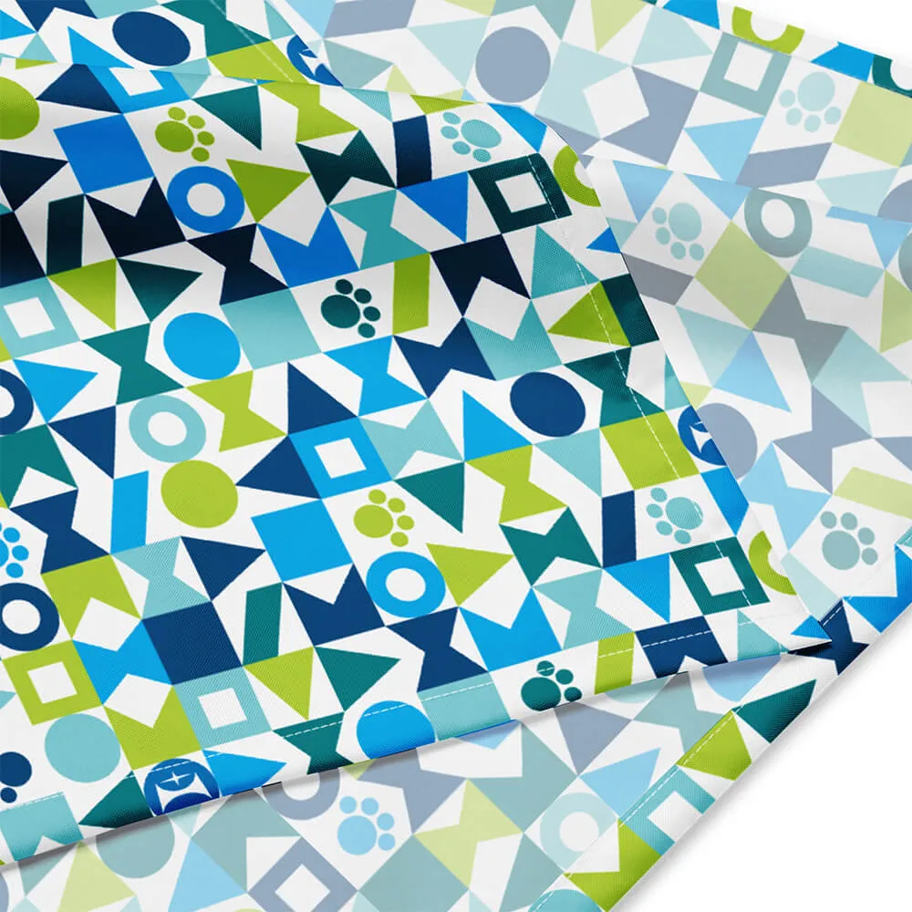 Mid Century Modern Blue Pawzl Pet Bandana