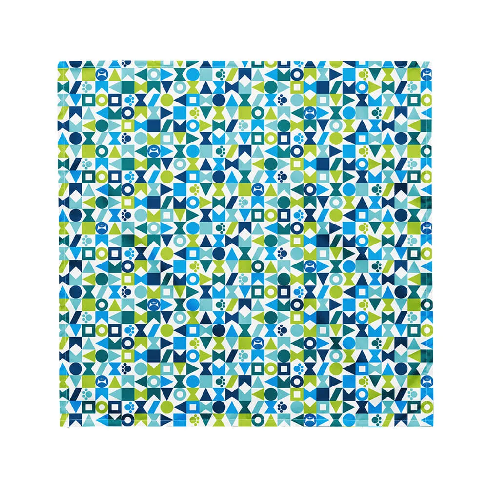 Mid Century Modern Blue Pawzl Pet Bandana