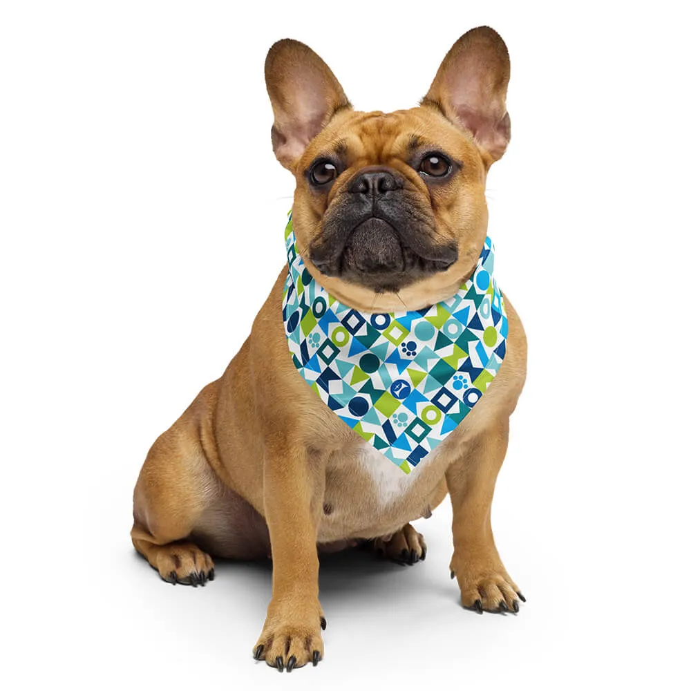 Mid Century Modern Blue Pawzl Pet Bandana