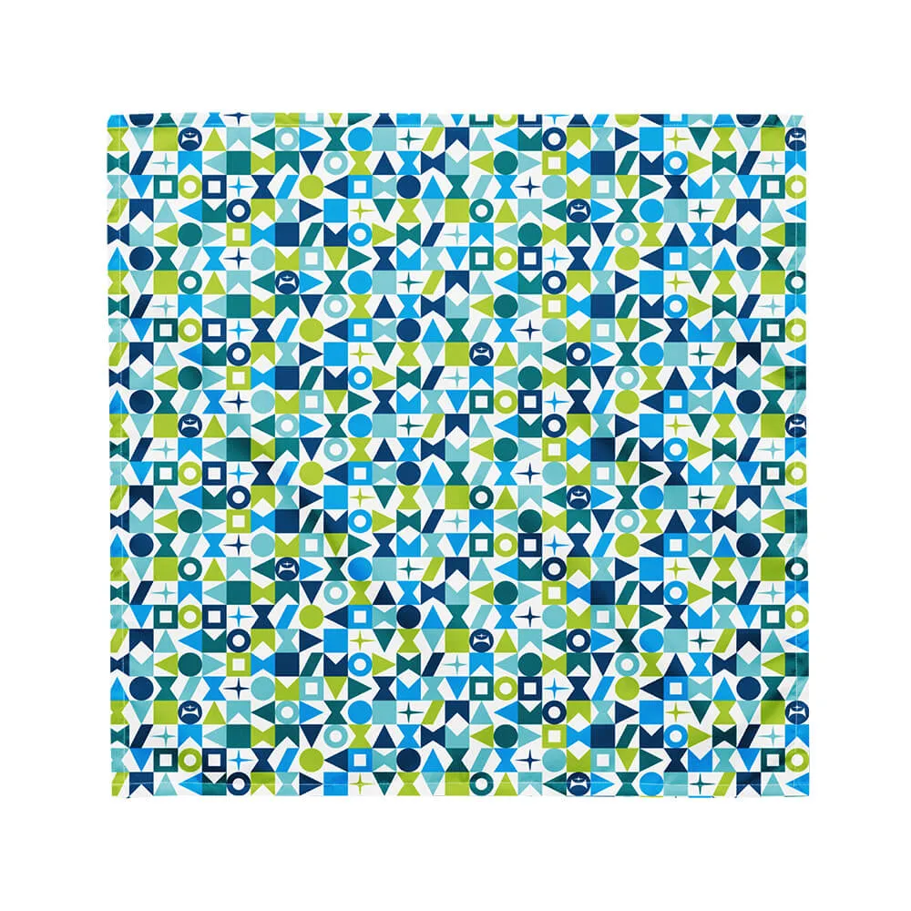 Mid Century Modern Blue Starzl Bandana