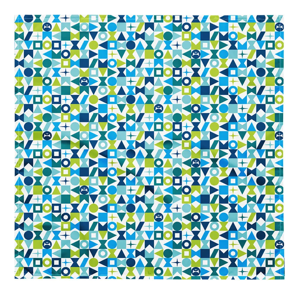 Mid Century Modern Blue Starzl Bandana