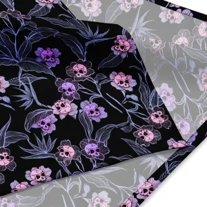 Pastel Goth Floral Bandana - Pink   Black