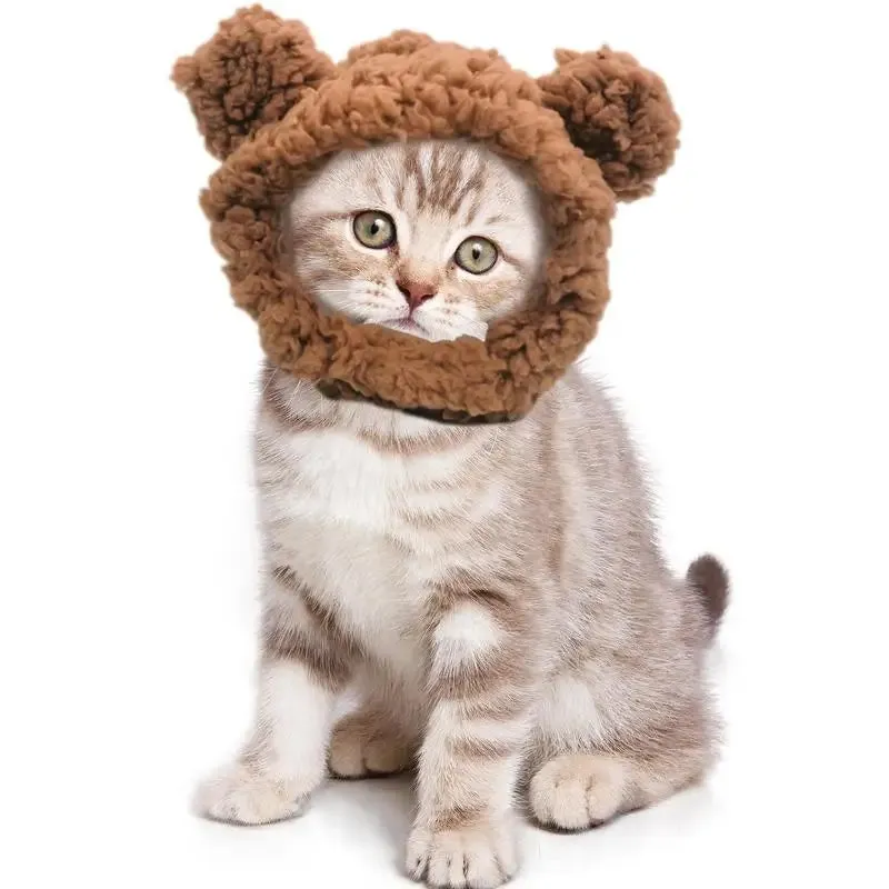 Pet Bear Headwear Breathable Warm Funny Rabbit Ears Puppy Headwear Costume Hat For Dog Kitten Puppies Cats home