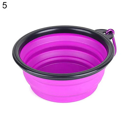 Pet Dog Portable Silicone Collapsible Travel Feeding Bowl Food Water Dish Feeder