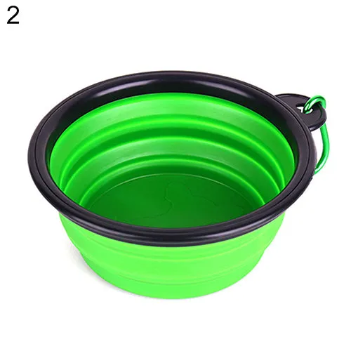 Pet Dog Portable Silicone Collapsible Travel Feeding Bowl Food Water Dish Feeder