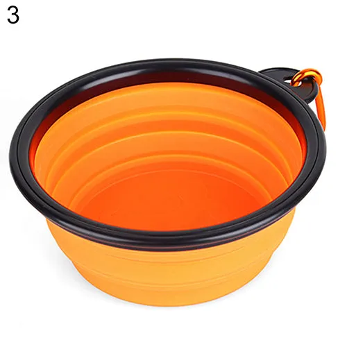 Pet Dog Portable Silicone Collapsible Travel Feeding Bowl Food Water Dish Feeder