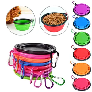 Pet Dog Portable Silicone Collapsible Travel Feeding Bowl Food Water Dish Feeder