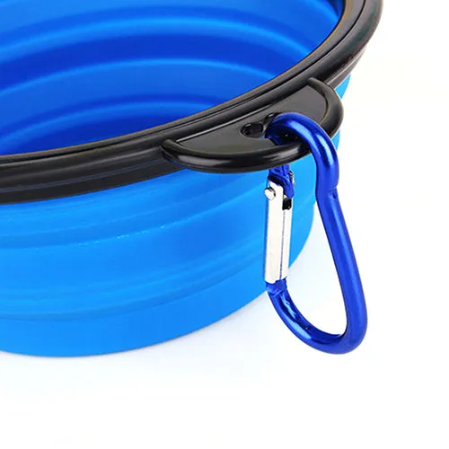 Pet Dog Portable Silicone Collapsible Travel Feeding Bowl Food Water Dish Feeder