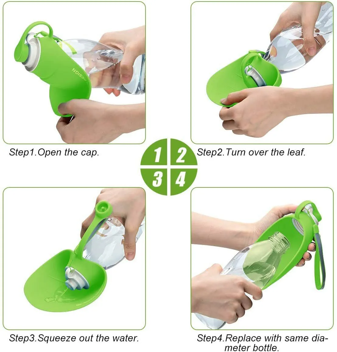 Pet Water Bottle for Travel Portable Water Dispenser for Dogs Pet Waste Bag 20Oz