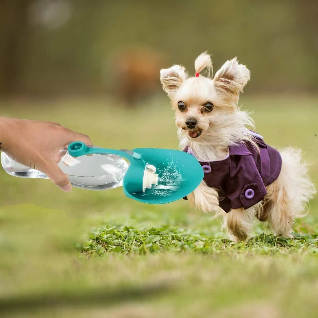 Pet Water Bottle for Travel Portable Water Dispenser for Dogs Pet Waste Bag 20Oz