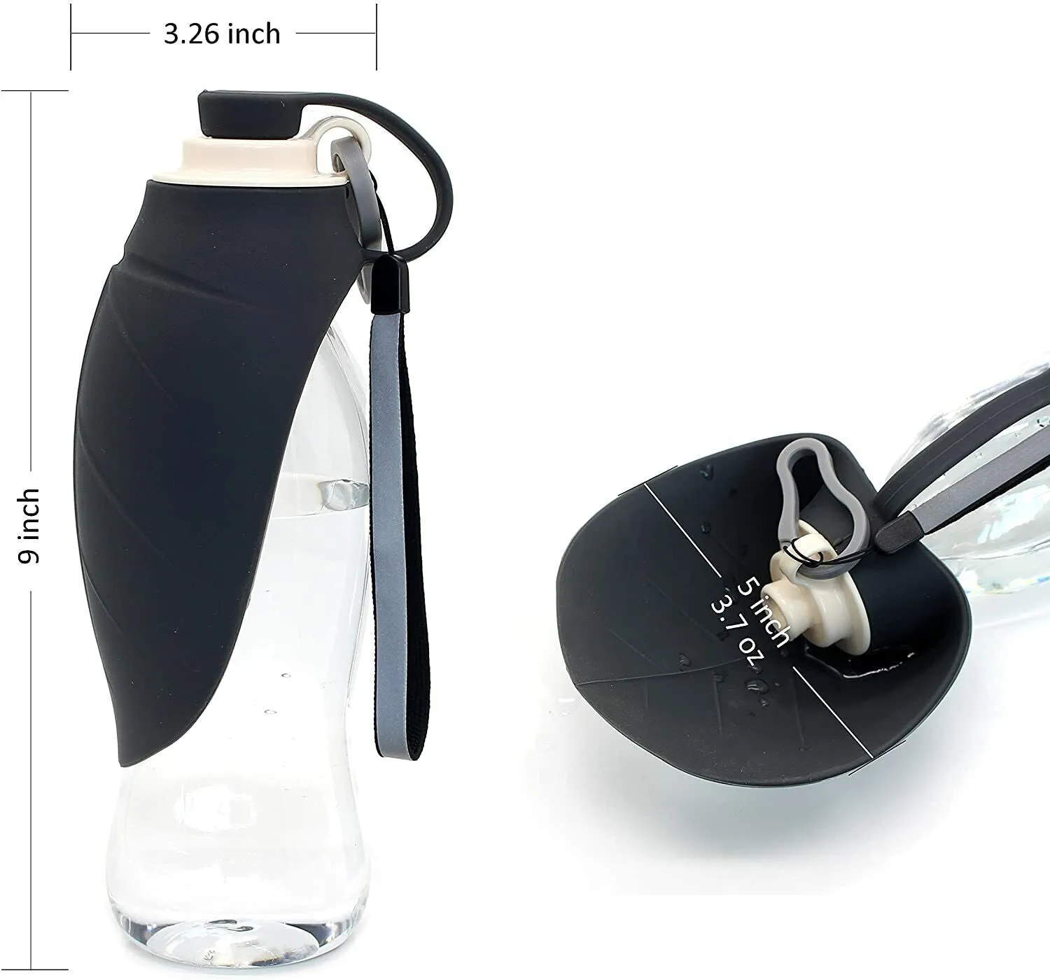Pet Water Bottle for Travel Portable Water Dispenser for Dogs Pet Waste Bag 20Oz