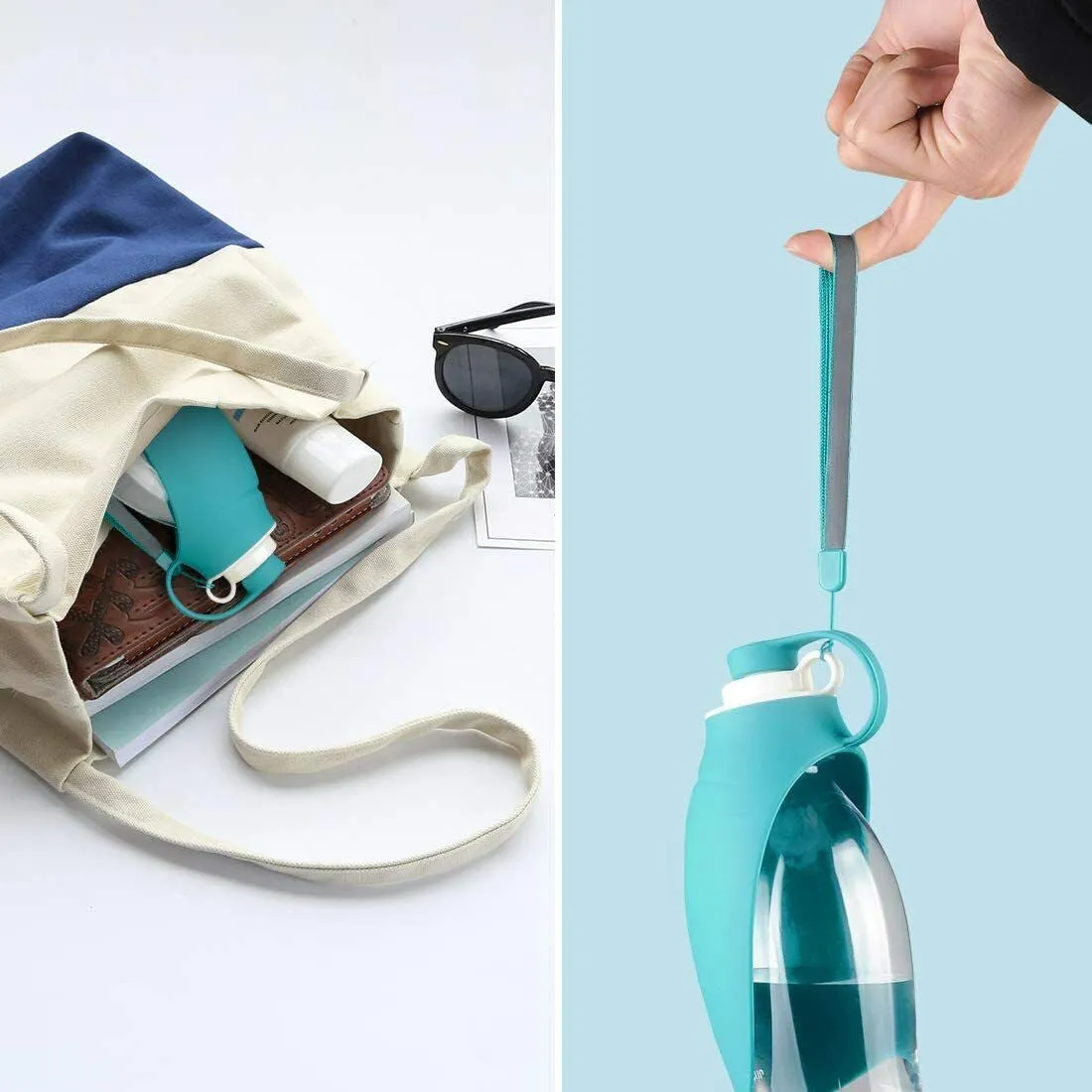 Pet Water Bottle for Travel Portable Water Dispenser for Dogs Pet Waste Bag 20Oz