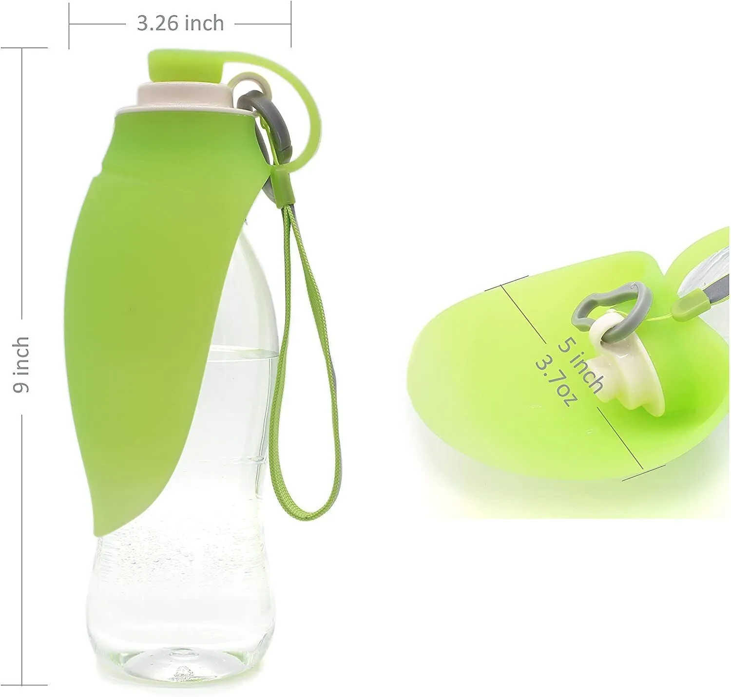 Pet Water Bottle for Travel Portable Water Dispenser for Dogs Pet Waste Bag 20Oz