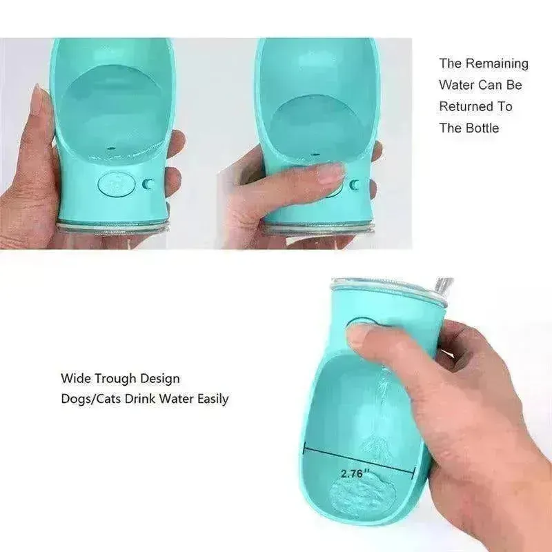 Portable Dog Water Bottle 350-550ML: Travel Bowl Dispenser