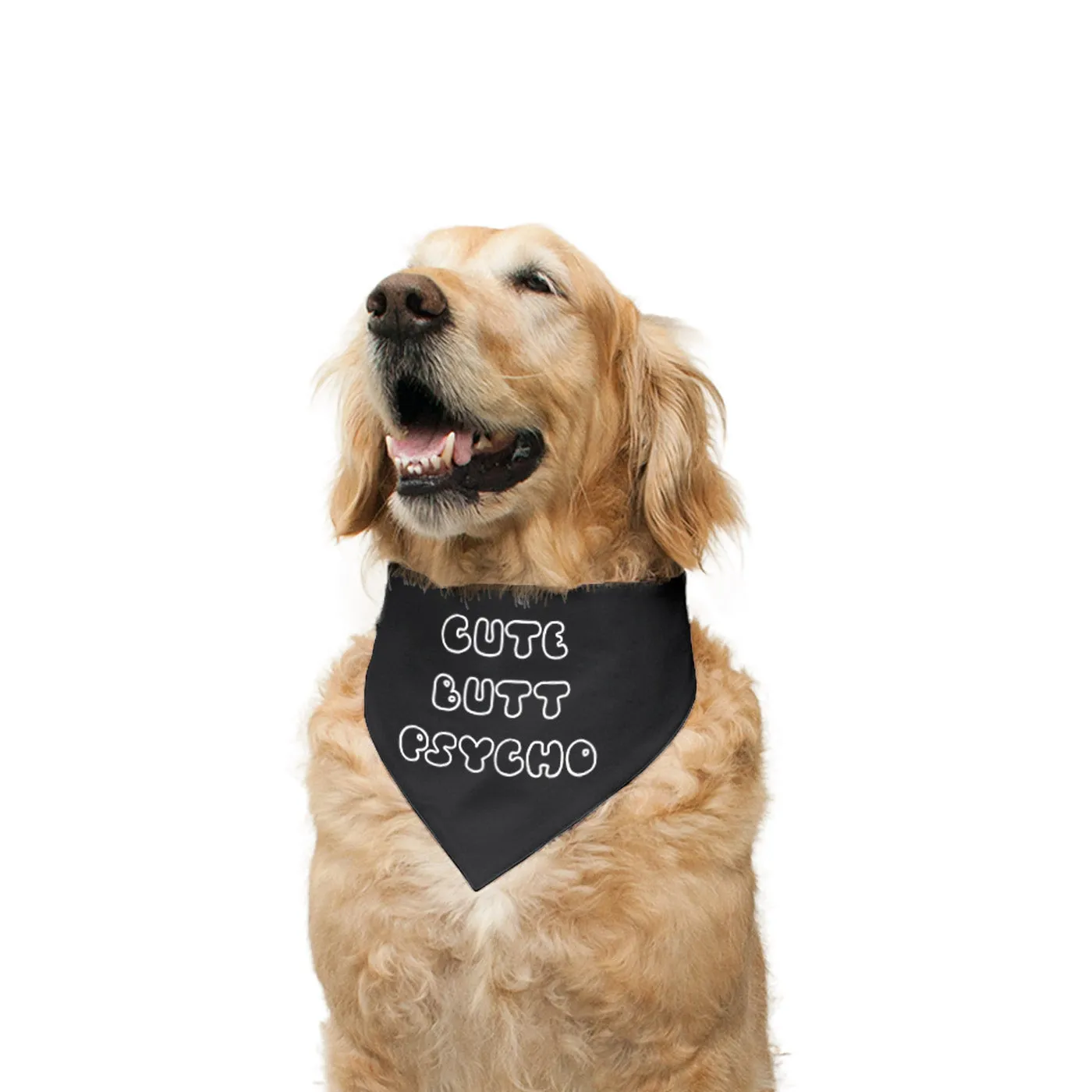 "Cute Butt Psycho" Printed Reversible Bandana for Dogs
