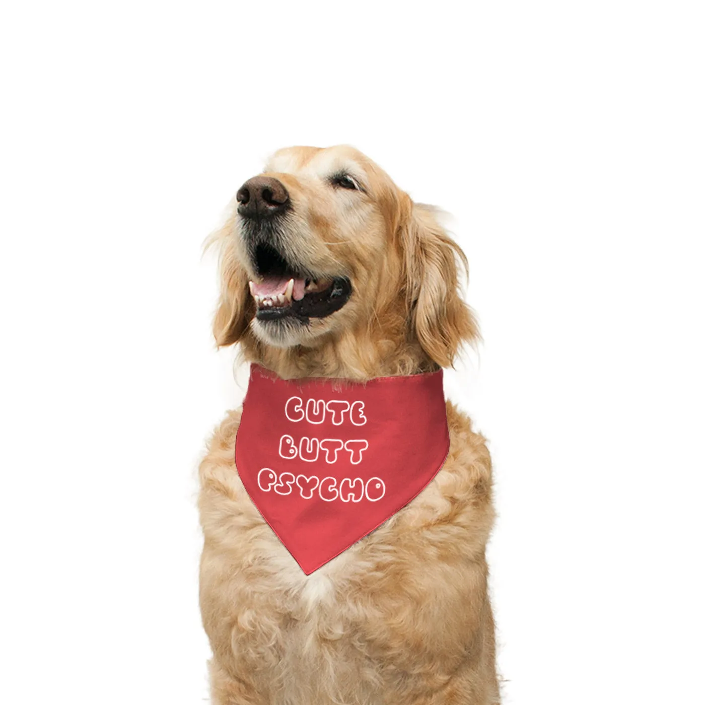 "Cute Butt Psycho" Printed Reversible Bandana for Dogs