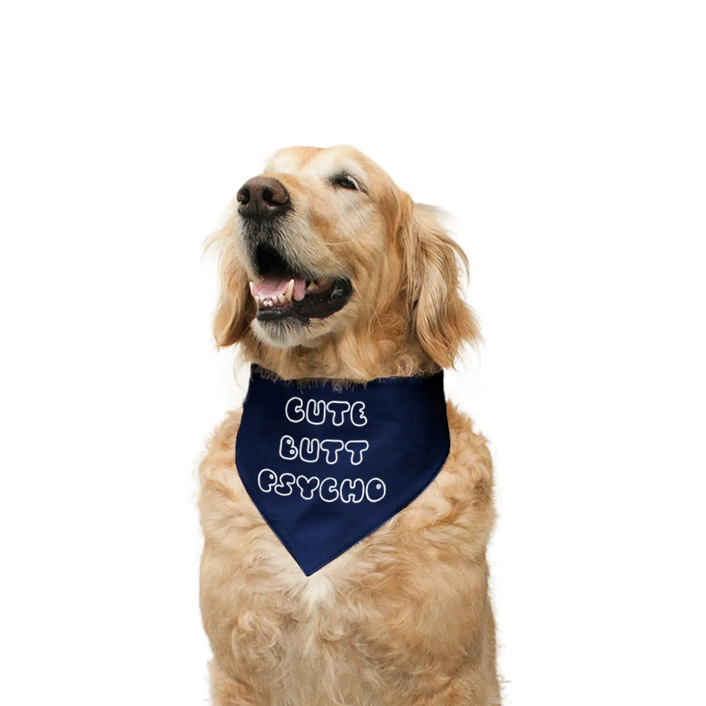 "Cute Butt Psycho" Printed Reversible Bandana for Dogs
