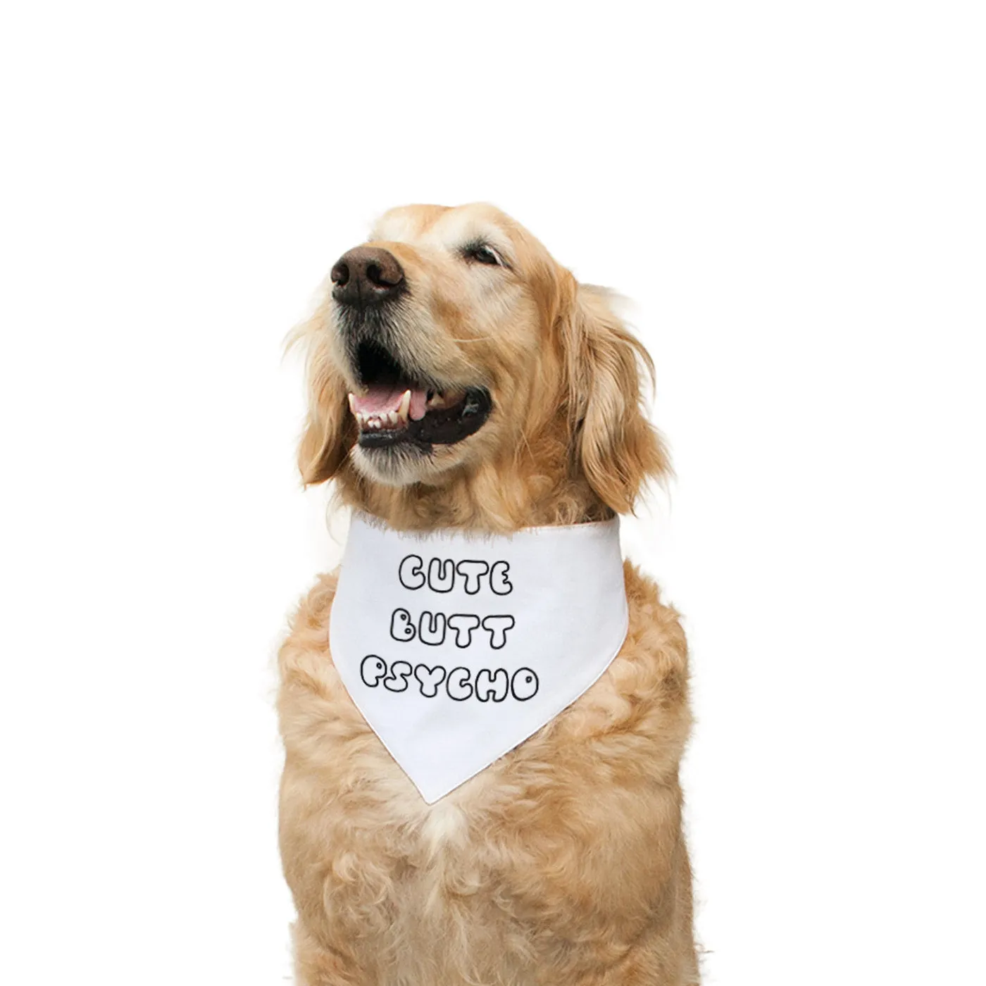 "Cute Butt Psycho" Printed Reversible Bandana for Dogs