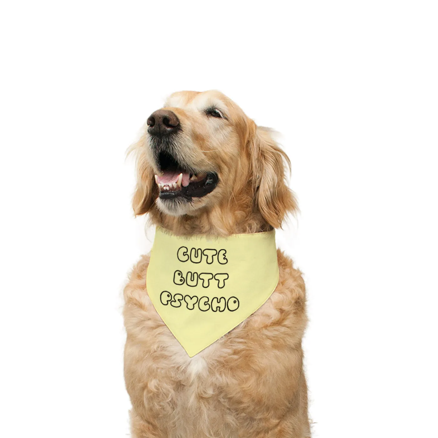 "Cute Butt Psycho" Printed Reversible Bandana for Dogs