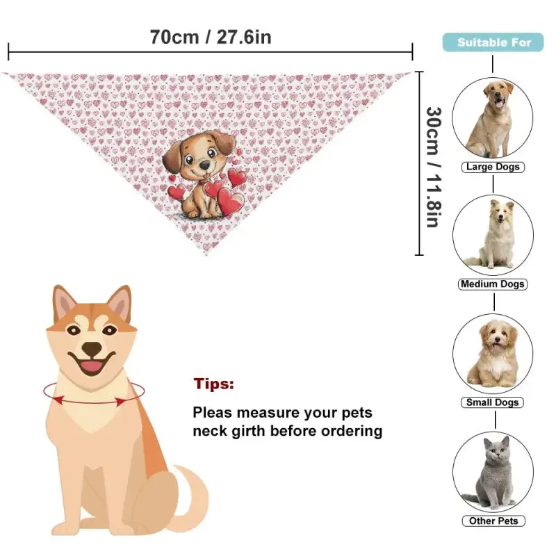 Valentine Hearts pet bandana