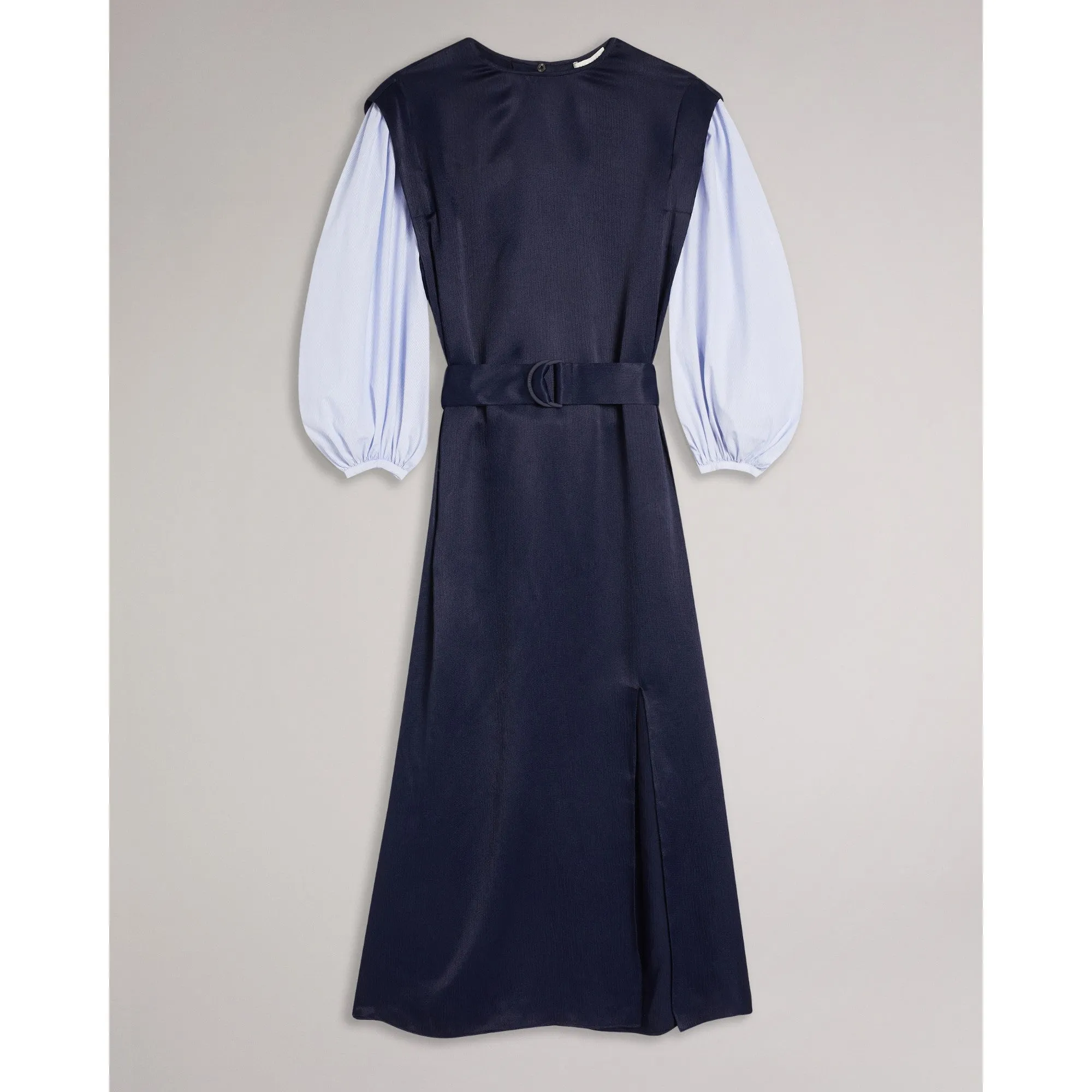 Women Wmd-Kaytei-Belted Midi Dress With Puff Sleeve - Navy
